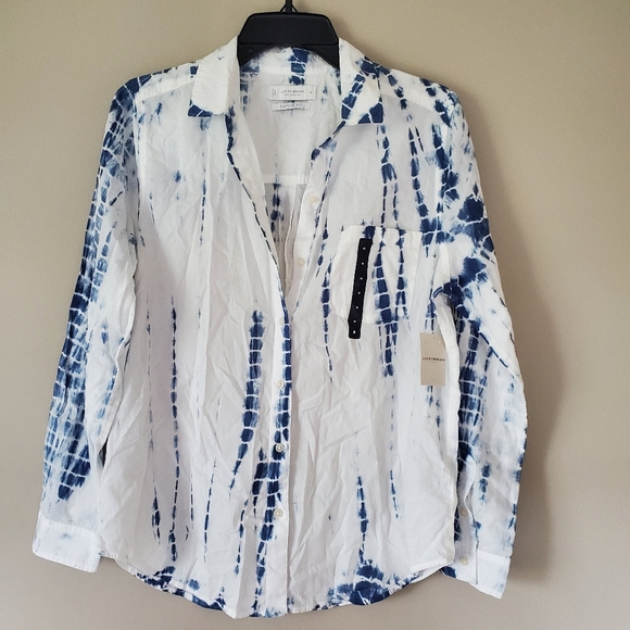Lucky Brand Tops - Lucky Brand Classic Shirt Button Down Blue White Tie-Dye NWT
